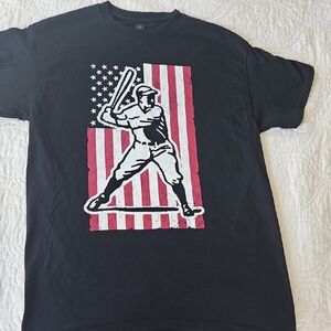 Gildan Black Baseball Graphic Tee